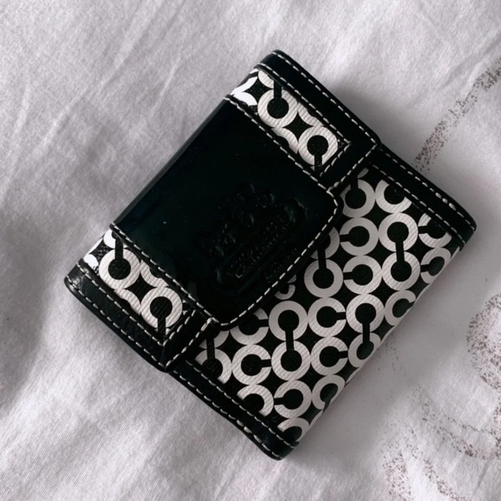 Coach Monochrome Circle Pattern Wallet